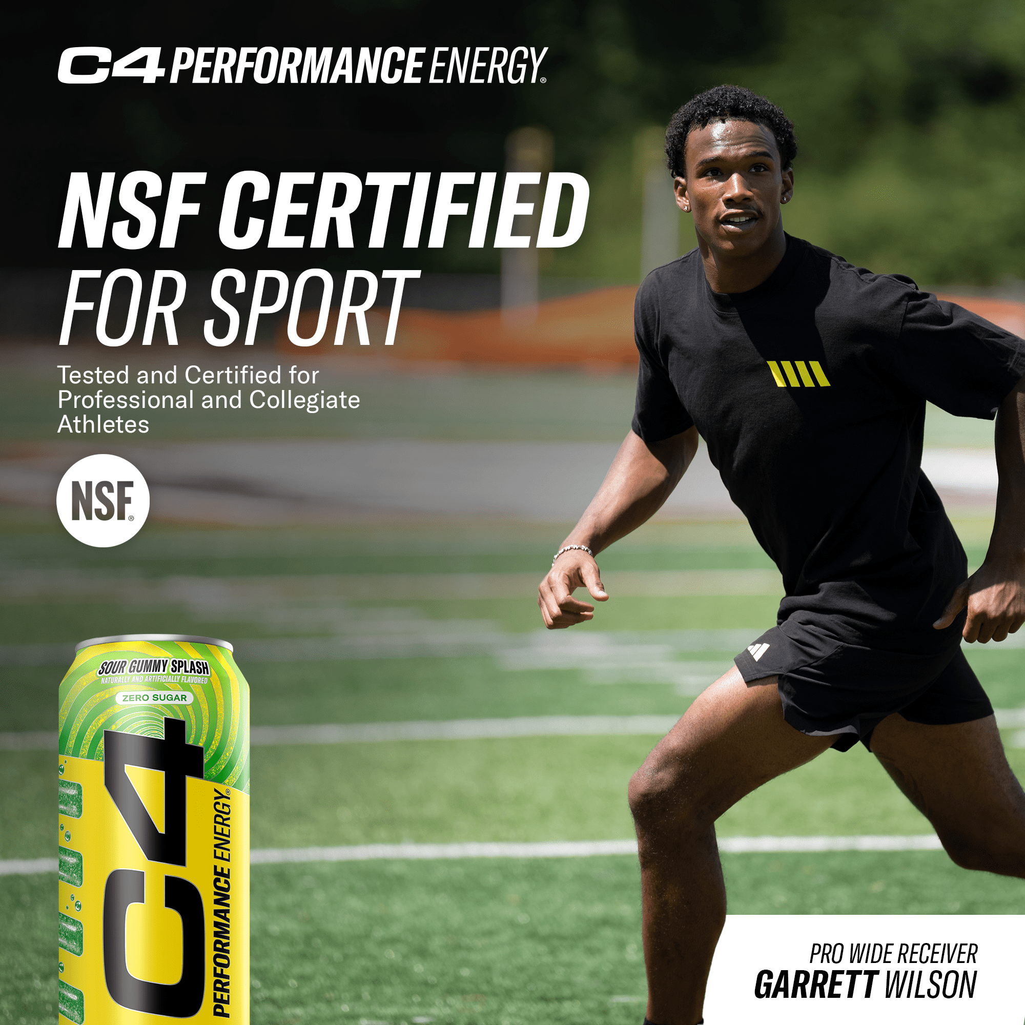 C4 Performance Energy Drink, Sour Gummy Splash Flavor, 16oz cans (12pk)