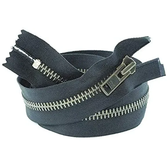 YKK #10 Extra Heavy Duty Black Antique Brass Closed Bottom Zipper - Color Black - Made in The United States (1 Zipper Per Pack) (36" Inches)