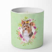 Carolines Treasures CK4354CDL Yorkshire Terrier 1 Soy Candle 10 oz Decorative Gift Scented Soy Candles for Home Green