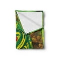 thumbnail image 2 of Nature Soft Flannel Fleece Throw Blanket, Themed Apple Tree in Vivid Tones with Rotary Lines Pop Art Print, Cozy Plush for Indoor and Outdoor Use, 50" x 60", Green Brown, by Ambesonne, 2 of 5