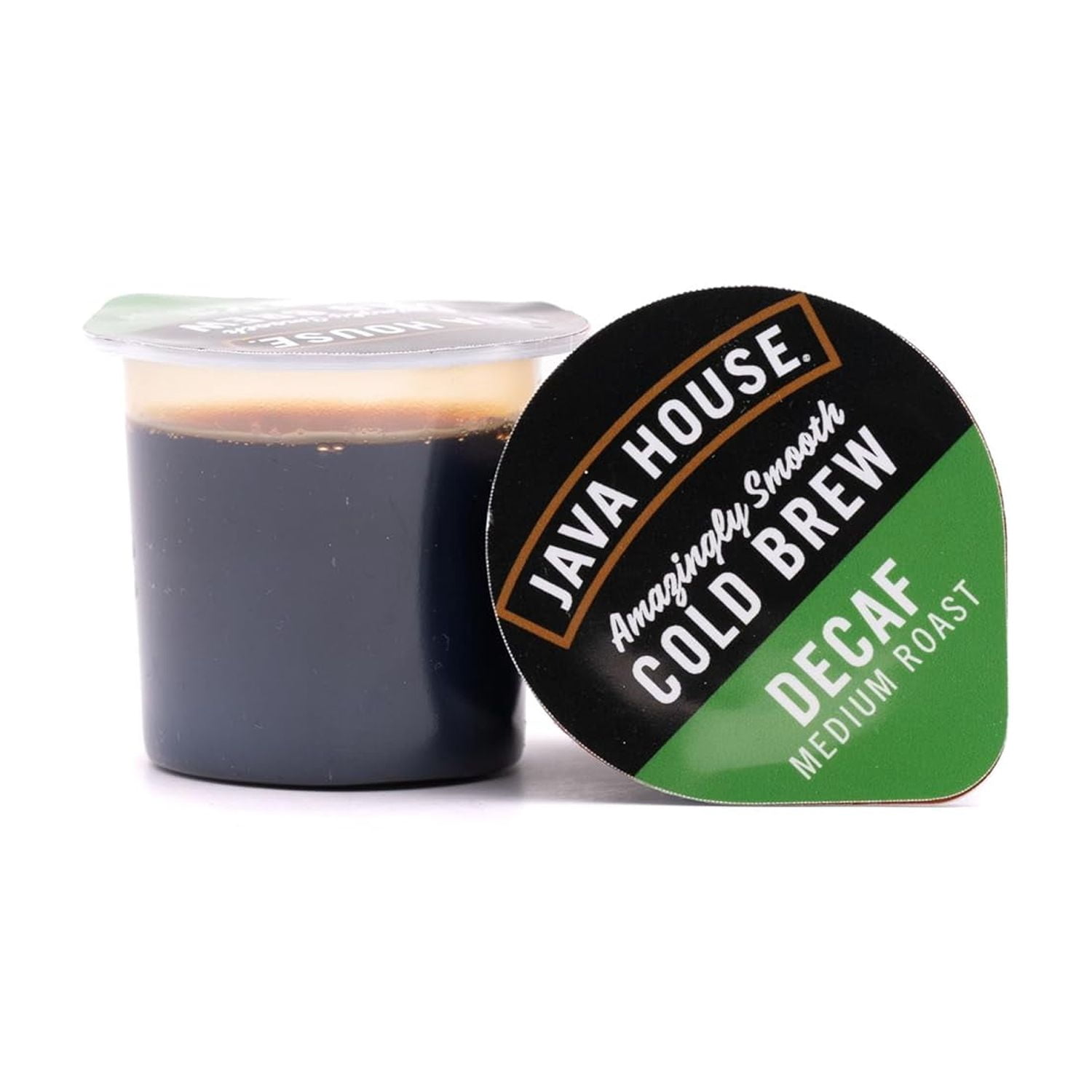 Java House Single-Serve Cold Brew Coffee Pods – Premium 100% Arabica Liquid Concentrate – Smooth & Bold Decaf Roast – 12 Pods – Ready Hot or Iced, Travel-Friendly, TSA Approved
