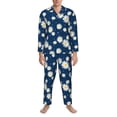 thumbnail image 3 of Naloa Daisies Flowers Men’s Pajamas Set - Long Sleeve Button Down Sleep Shirt and Pajama Bottoms Sleepwear Set-X-Large, 3 of 7