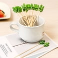 thumbnail image 3 of Farfi 100 Pcs Food Picks Disposable Bamboo No Harm Cactus Shape Salad Sticks for Banquet (Type A,12cm), 3 of 13
