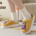 thumbnail image 3 of Lovely Cartoon Bear Woolen Slippers For Women Winter Indoor Thick-soled Non-slip Home Slippers Breathable Warm Bedroom Floor House Shoes, 3 of 9