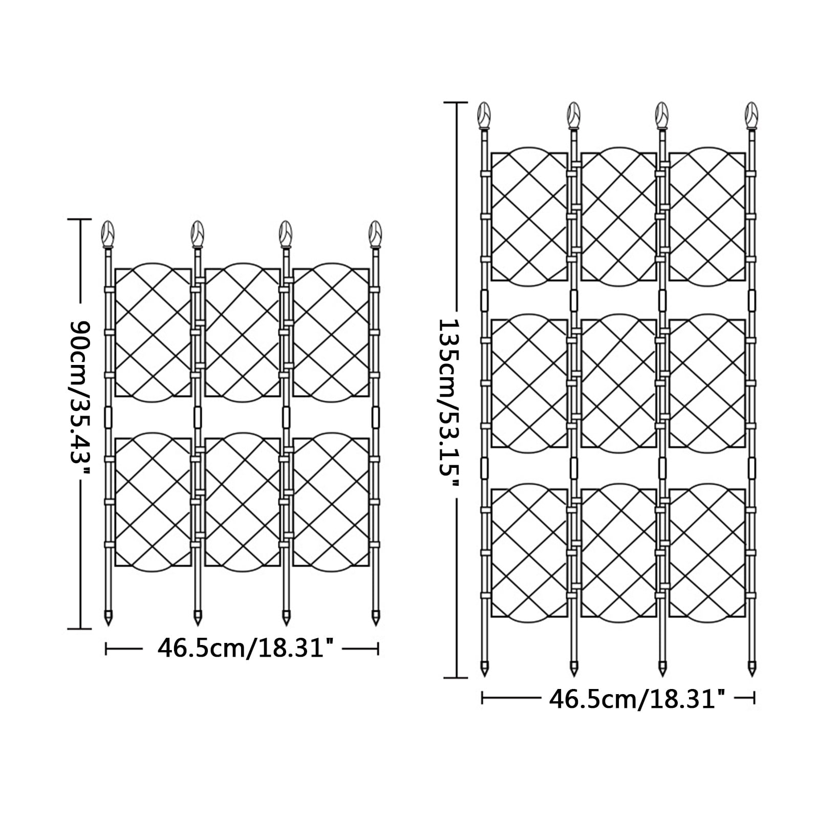 Climbing plant Rustproof Iron Potted Vine Vegetables Vining Flowers Patio Metal Wire Lattices Grid Panels for Cucumbers
