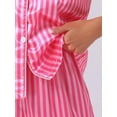 thumbnail image 5 of DARING DIVA Women's 2 Pcs Satin Silky Contrast Color Trim Pajama Set L Hot Pink, 5 of 7