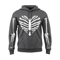 thumbnail image 4 of Rggeeun Mens Halloween Sweatshirt Hoodie Skeleton Graphic Soft Long Sleeve Tops with Pocket Fall Winter Pullover Outdoor Picnics Basic,Gray,XL, 4 of 4