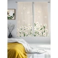 thumbnail image 3 of Sheer Curtains 72 Inches Long, White Daisy Farmhouse Linen Texture Light Filtering Window Curtains for Living Room/Bedroom, Spring Floral Rod Pocket Voile Sheer Curtain Drapes, 52"W x 72"L, 2 Panels, 3 of 9