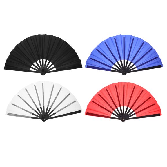 BESTYASH 2-Pack Multicolor Folding Cloth Fans for Tai Kung, Wedding, Stage, Dance, and Festival Use