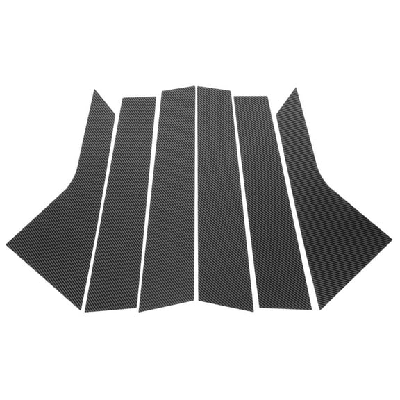 Unique Bargains 6 Pcs Door Pillar Window Trim for Cadillac XT5 2017-2023 Carbon Fiber Pattern Black Front Rear Left Right Anti Scratch Sticker Pillar Posts Cover