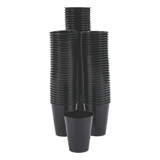 Bulk Black Plastic Cups, Party Supplies, Party, 100 Pieces