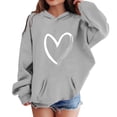 thumbnail image 2 of Girls Heart Print Hoodie Long Sleeve Soft Sweatshirt Casual Pullover Top For Kids, 2 of 4