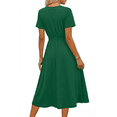 thumbnail image 5 of UVN Women Summer Dresses Short Sleeve V Neck A-Line Midi Dress Ladies Boho Beach Floral Print Sundress, 5 of 9