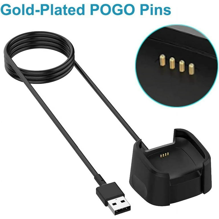 Tranesca Caricabatterie 2 In 1 Per Fitbit Versa 2 - Supporto Da Tavolo In Alluminio Con Cavo E Dock Per Cellulare