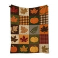 thumbnail image 2 of Manta de Franela con Calabaza y Hoja de Arce para Acción de Gracias | Estampado Digital | Manta Cálida y Acogedora para La Siesta | 150 X 130 Cm | Multicolor | 1 Unidad, 2 of 6