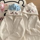 thumbnail image 2 of Sudadera con capucha y cremallera japonesa Chiikawa Y2K, ropa para mujer, sudadera con capucha de gran tamaño con bordado lindo de Usagi Harajuku Kawaii, 2 of 5