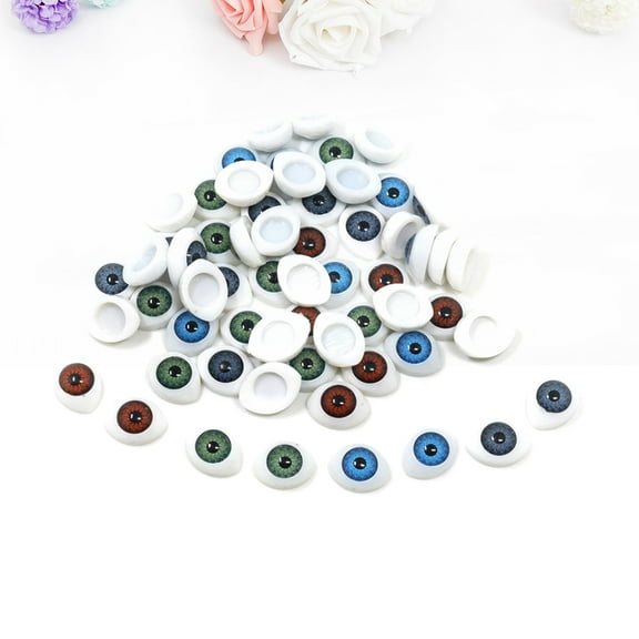 60pcs DIY Eyes Oval Safety Eyes Craft Eye for Home Bear Stuffed Animals Puppet Making Material ( 4 Color Assorted )