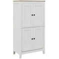 thumbnail image 1 of HOMCOM Bathroom Cabinet with Adjustable Shelves and Doors, White, 1 of 10