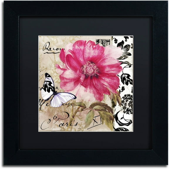 Trademark Fine Art "Le Pink" Canvas Art by Color Bakery Black Matte, Black Frame