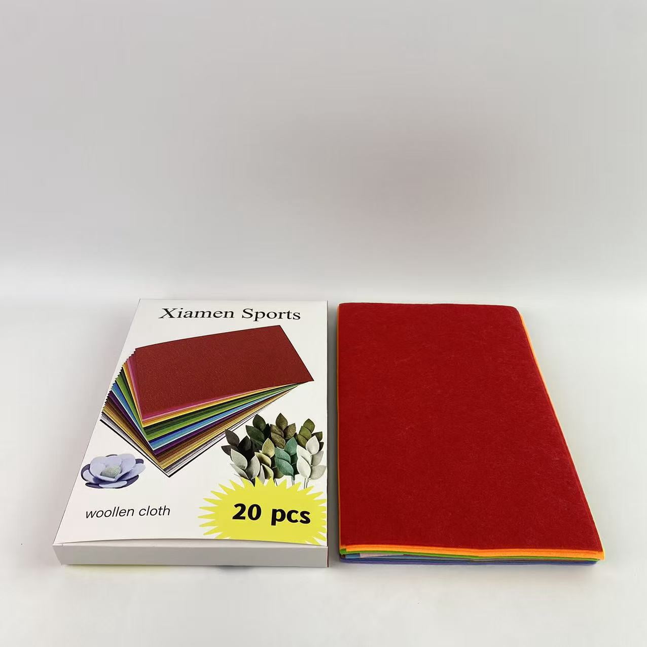 Xiamen Sports woollen cloth,Felt Fabric Sheets, 12" x 8" Craft Felt Fabric Sheets, Assorted Felt Stiff Fabric Square, DIY Sewing Crafts, Patchwork