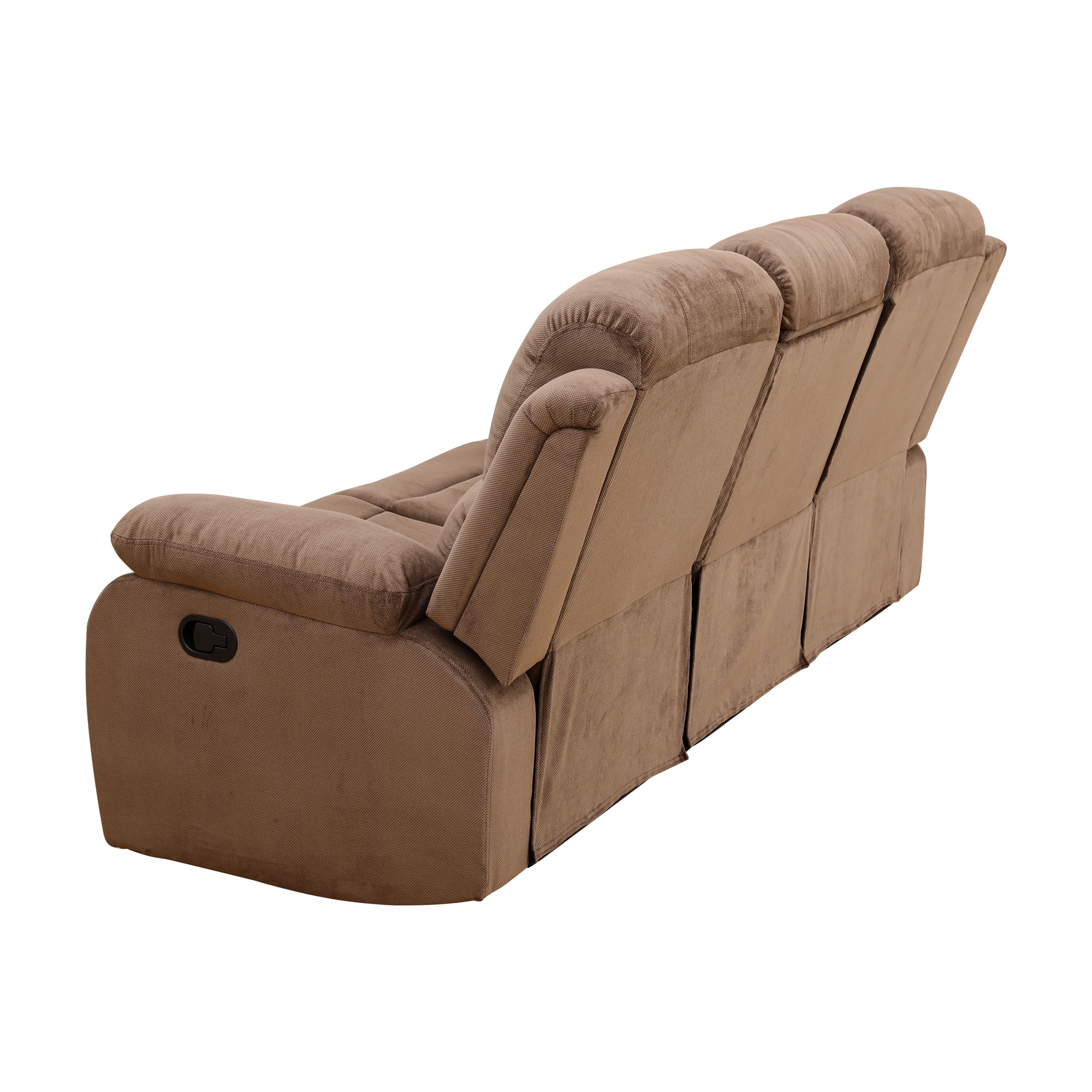 MAYEERTY 3-Seater Recliner Sofa, Non-Spinning Fabric with Reversible Coffee Table for Family Living Room