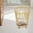 thumbnail image 5 of 30*36*45cm Metal Deep Set Metal Mesh Laundry Basket Storage Cart Golden with 4 Wheels Round, 5 of 15