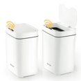 thumbnail image 1 of Refurbished PrettyCare GC01 Smart Automatic Touchless Trash Can with Lid 3.6 Gallon 2 Pcs White, 1 of 8