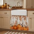 thumbnail image 2 of Burnt Orange Pumpkins Thanksgiving Small Sink Skirt 10''x11'',Fall Eucalyptus Leaves Rustic Botanical Bathroom Vanity Utility Cabinet Curtain,Kitchen Under Sink Laundry Privacy Drape Closet Curtains, 2 of 9