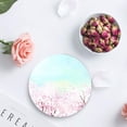 thumbnail image 4 of FMSHPON Pink Cherry Blossom Set of 4 Round Coaster for Drinks, Absorbent Ceramic Stone Coasters Cup Mat with Cork Base for Home Kitchen Room Coffee Table Bar Decor, 4 of 6
