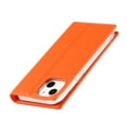 thumbnail image 5 of SaniMore Wallet Case for iPhone 14 Plus 6.7" 2022, Wrist Strap Flip Kickstand Card Slots Genuine PU Leather Shockproof TPU Shell Anti-fall Full-body Protective Cover For iPhone 14 Plus, Orange, 5 of 8