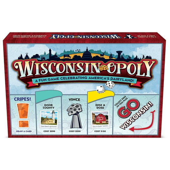 Late For The Sky - Wisconsin-opoly - Classic Board Game with a Wisconsin Twist - 2-6 Players