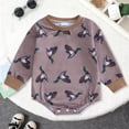 thumbnail image 2 of larppty Infant Baby Boy Girl Mallard Duck Romper Short Sleeve Animal Duck One Piece Bodysuit Tops Hunting Baby Clothes（Purple， 6-12 Months）, 2 of 6