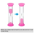 thumbnail image 4 of Uxcell 3 Minute Sand Timer, 10pack Small Sandy Clock, Count Down Sand Glass Pink, 4 of 5