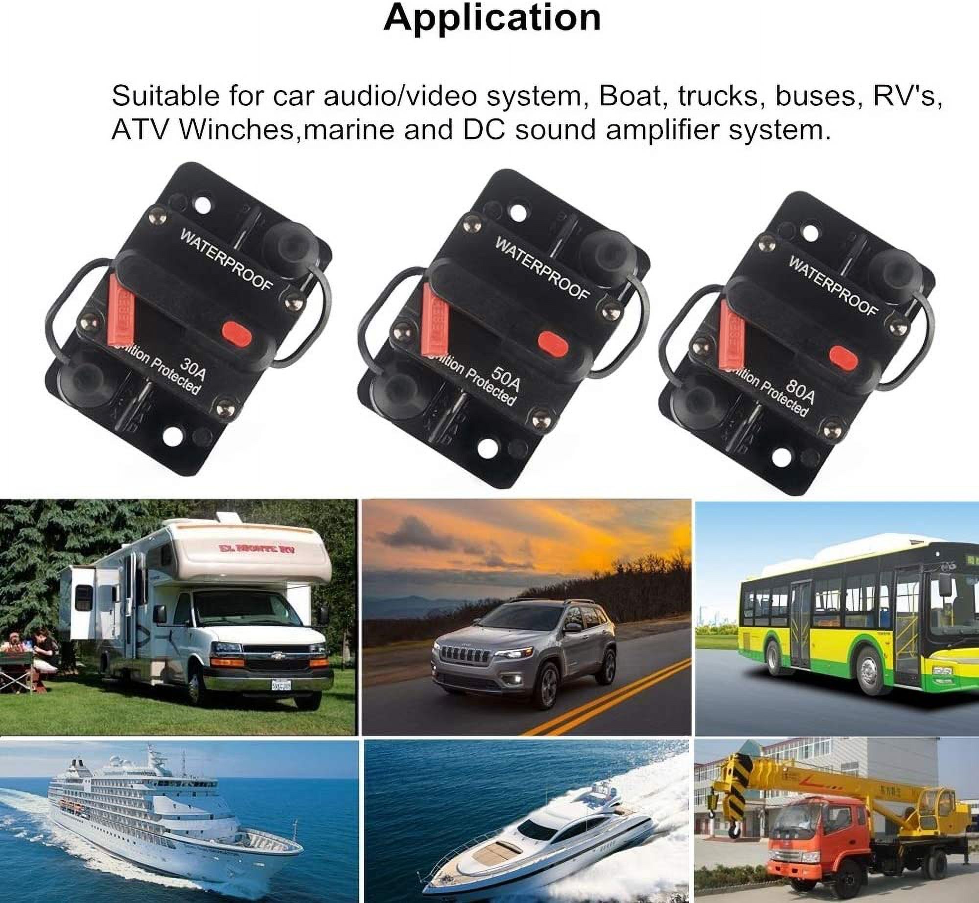 OUHL 30 Amp Circuit Breaker 12V- 48V DC Manual Reset Fuse for Trolling Motor Rv Marine Boat Vehicles System Protection Waterproof (30A) 並行輸入品 Littelfuse Blister Pack 30 Amp Circuit Breaker 813030BP | O\u0027Reilly