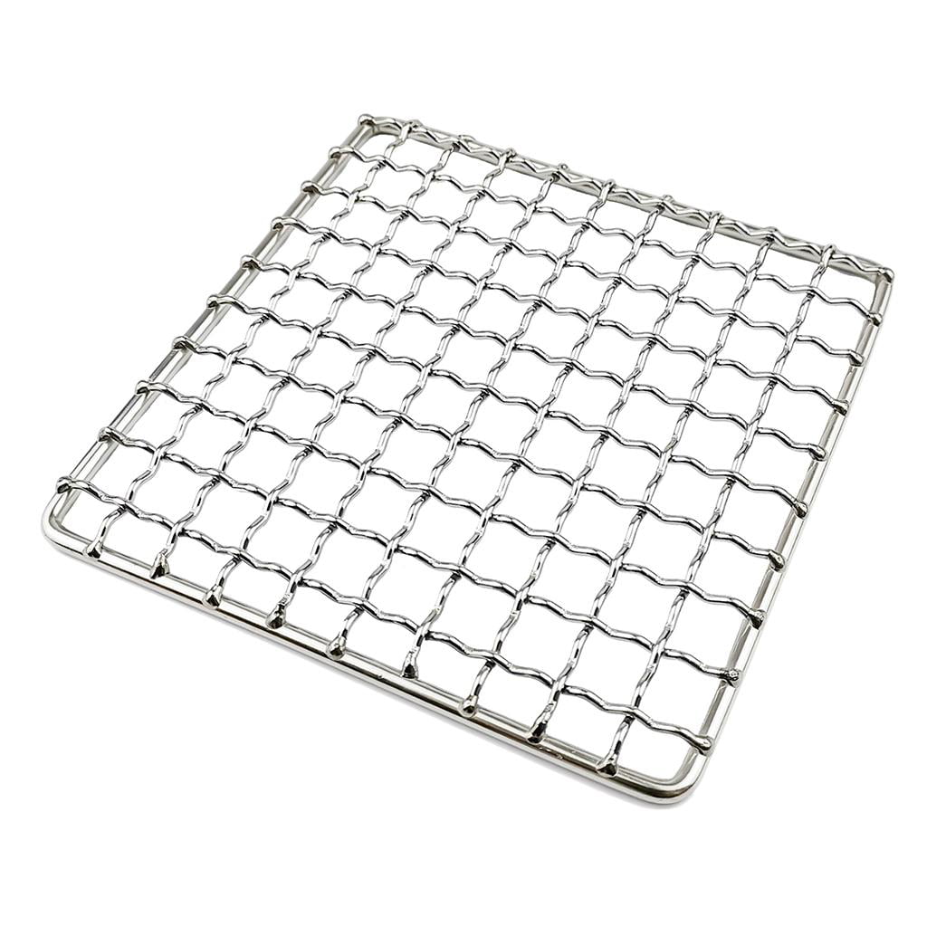 2 Packs Grill Mesh Mat Outdoor Camping Portable Barbecue Mesh Net Square 