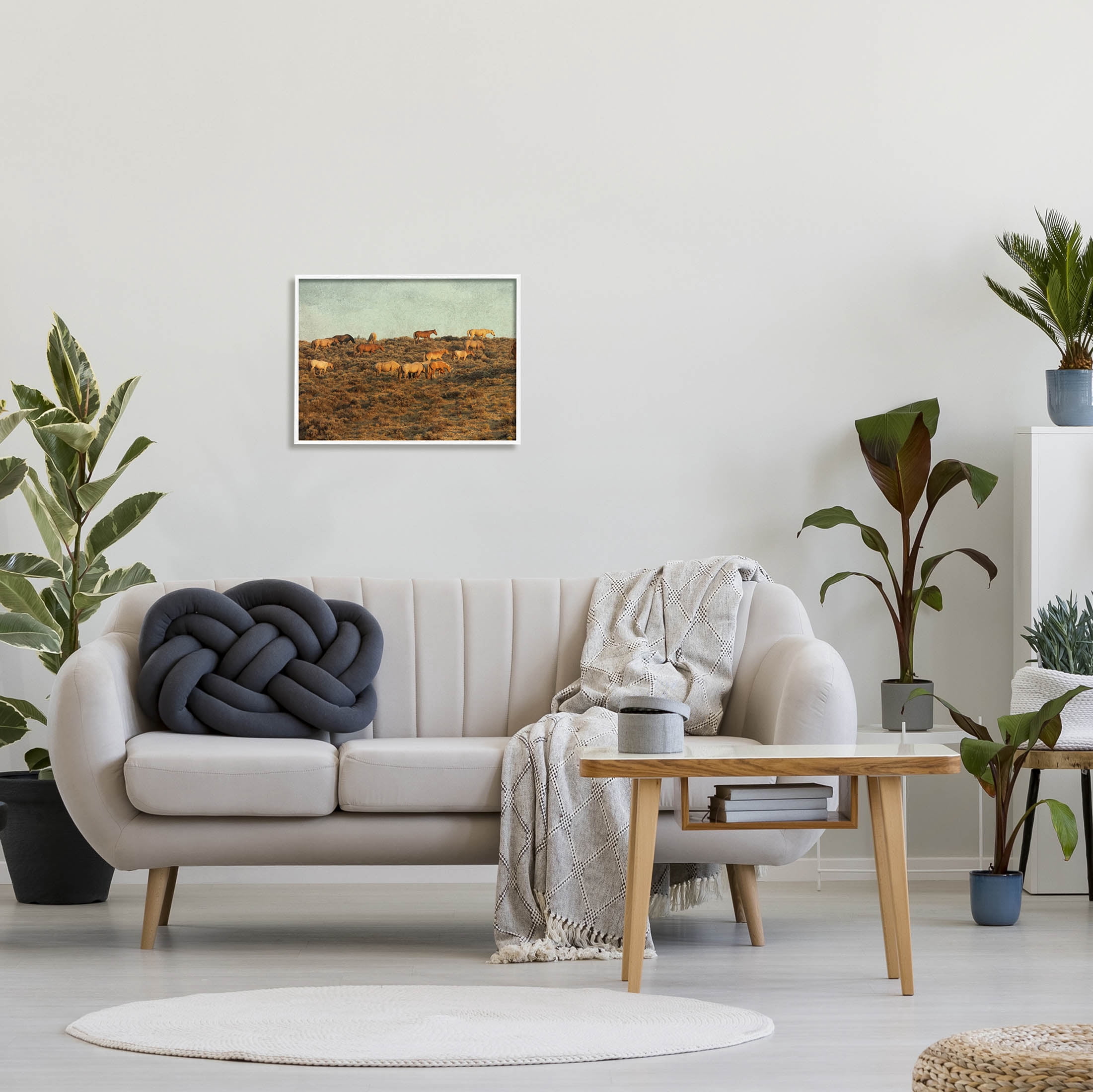 Stupell Industries Rural Horses Grazing Photograph White Framed Art Print Wall Art, Design by Jan Walters