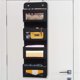 thumbnail image 3 of Estante para colgar en la puerta, organizador colgante de tela suave, 4 bolsillos grandes con ventana transparente, almacenamiento plegable para colgar con 2 ganchos para puerta, baño, habitación de, 3 of 7