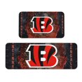 thumbnail image 1 of Juego de 2 alfombrillas de cocina de terciopelo de cristal con el logotipo del equipo de fútbol de los Bengals, alfombrilla absorbente antideslizante para el hogar, el dormitorio y la cocina, 1 of 6
