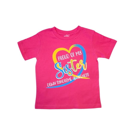 

Inktastic Proud of my Sister Down Syndrome Awareness Heart Ribbon Gift Toddler Boy or Toddler Girl T-Shirt