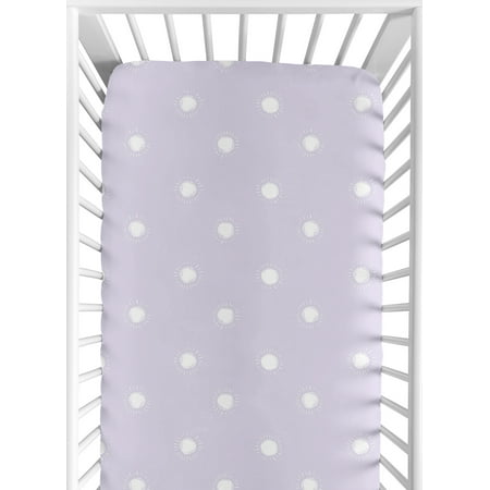 UPC: 0846480096870 | Boho Sun Lavender Purple and White Fitted Crib Sheet Girl by Sweet Jojo Designs