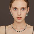 thumbnail image 3 of MYCUTEY Luxury Emerald Crystal Bridal Wedding Jewelry Set Green Rhinestone Choker Necklace and Dangle Earrings, 3 of 6