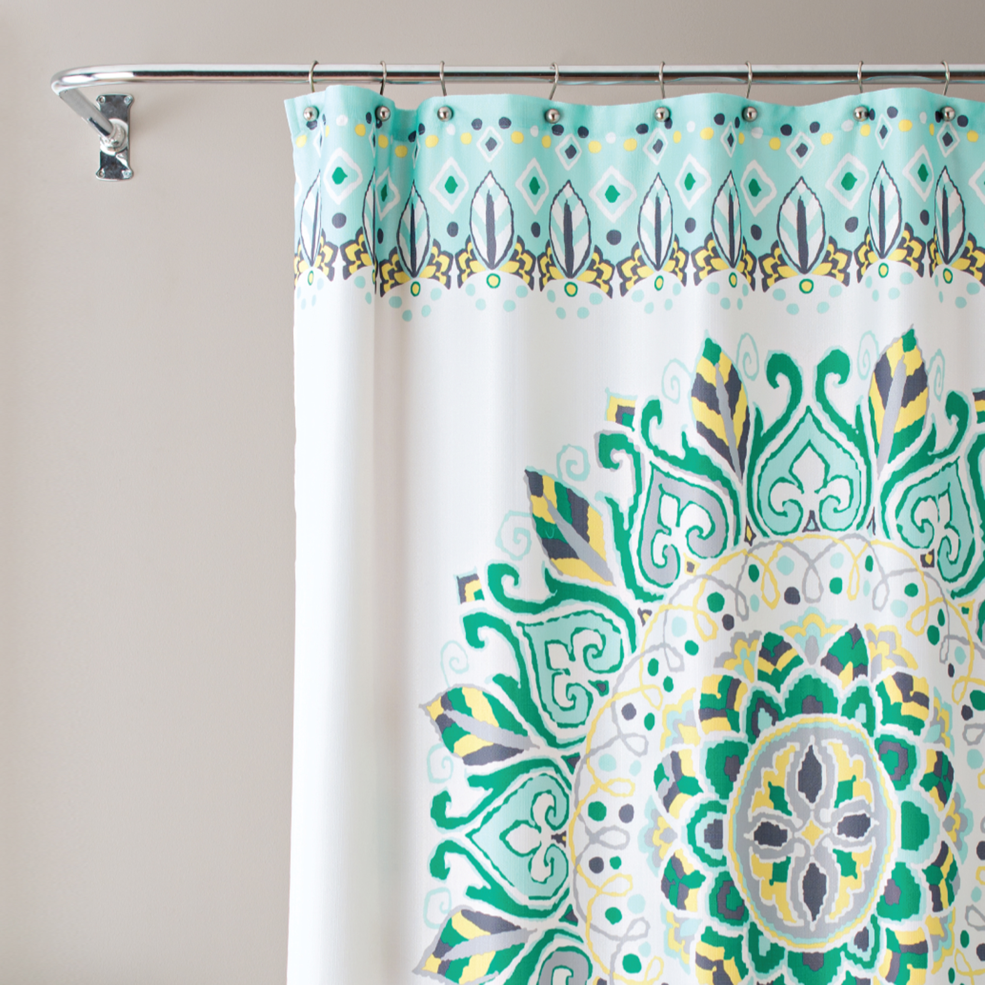 Multicolor Fabric Shower Curtain, 72" x 72", Better Homes & Gardens Medallion Pattern - image 3 of 5