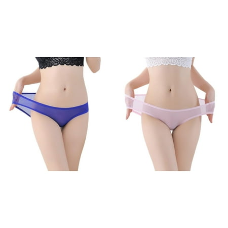 2-Pack Womens Low Waist Sheer Mesh Briefs Cute Seamless Panties For Women Teal Panties plus Size Underwear for Women Big Panties Comfort Choice Panties plus Size Shorts Underwear Women No Show