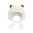 thumbnail image 4 of CPNG Girls Furry Faux Fur Beanie Hat Winter Fleece Hat Cute Animals Cartoon Bear Ears Winter Plush Balaclava Hats Teen Kids Outdoor Windproof Warm Hat with Strap, 4 of 4
