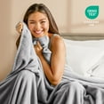 thumbnail image 4 of Bare Home Microplush Fleece Blanket - 300 GSM - Fuzzy Microfleece - Soft & Plush - Full/Queen, Light Gray, 4 of 10