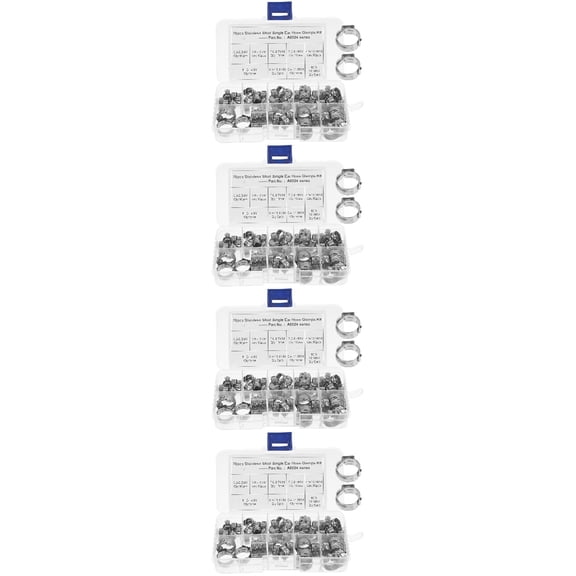 Set of 4 Clamping Ring Double Tube Crimping Tool Silver