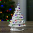 thumbnail image 4 of Northlight 8" LED Lighted White Ceramic Christmas Tree with Pastel Lights Table Top Decoration, 4 of 4