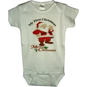 Handmade 4 Babies My First Christmas Baby Romper Size 3-6 Months White