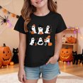 thumbnail image 2 of NOLDARES Boys Halloween Short Sleeve Shirts Toddler T-Shirt for Kids 3D Graphic Spooky Boo Pumpkin Tees Top(Black,7-8 Years), 2 of 5