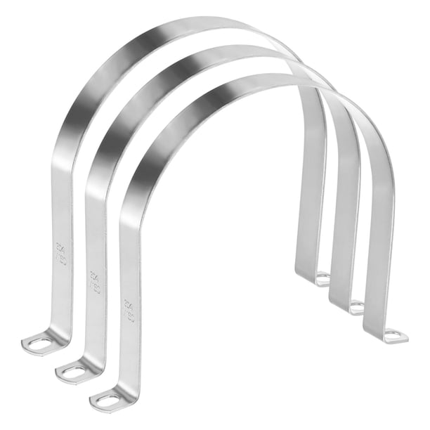 Uxcell 3-Pack Abrazaderas de Conducto, Correa Rígida de Acero Inoxidable 304 de 6-1/4" M160 para Tuberías de Fontanería